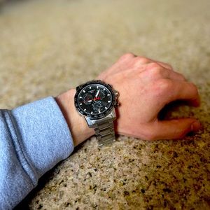 TISSOT STAINLESS STEEL WATCH WITH SAPPHIRE CHRYSTALS